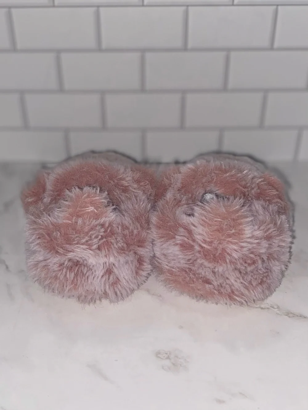 Carter’s Just One You Baby Girl Pink Fuzzy Faux Fur Slippers Size 0-3 Months